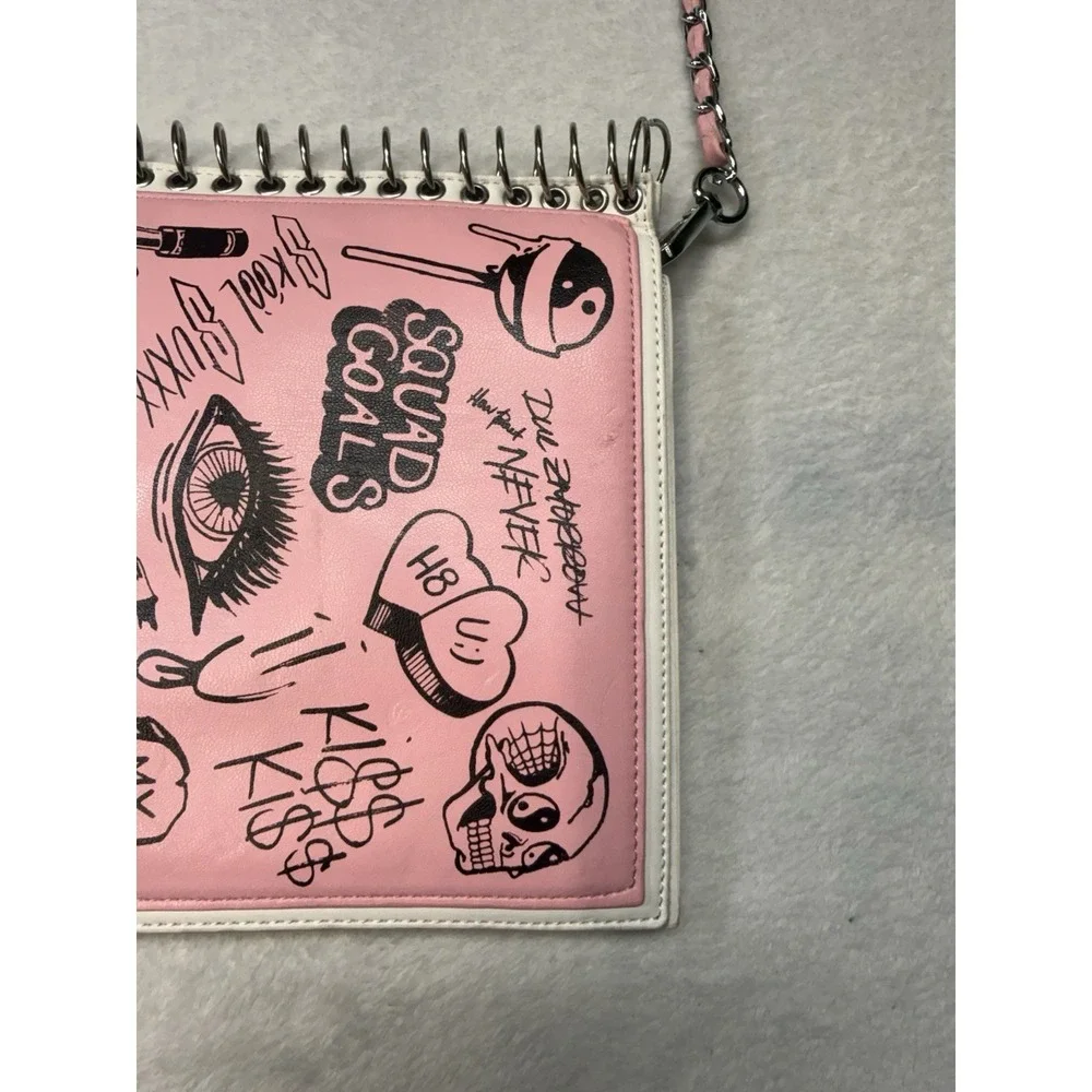 Mean Girls Style Pink Notebook Crossbody Bag/Purse Current Mood 90's Style Bag - Picture 2 of 14
